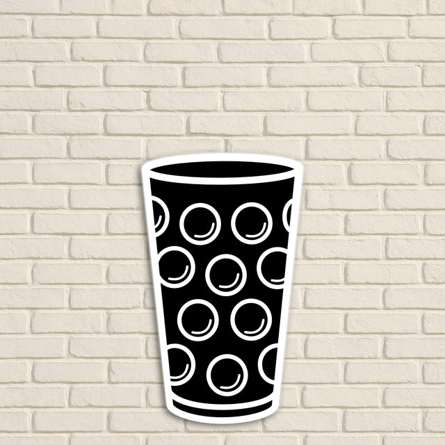 Dubbeglas Wanddeko, Schwarz - Größe S (9 x 15 cm)