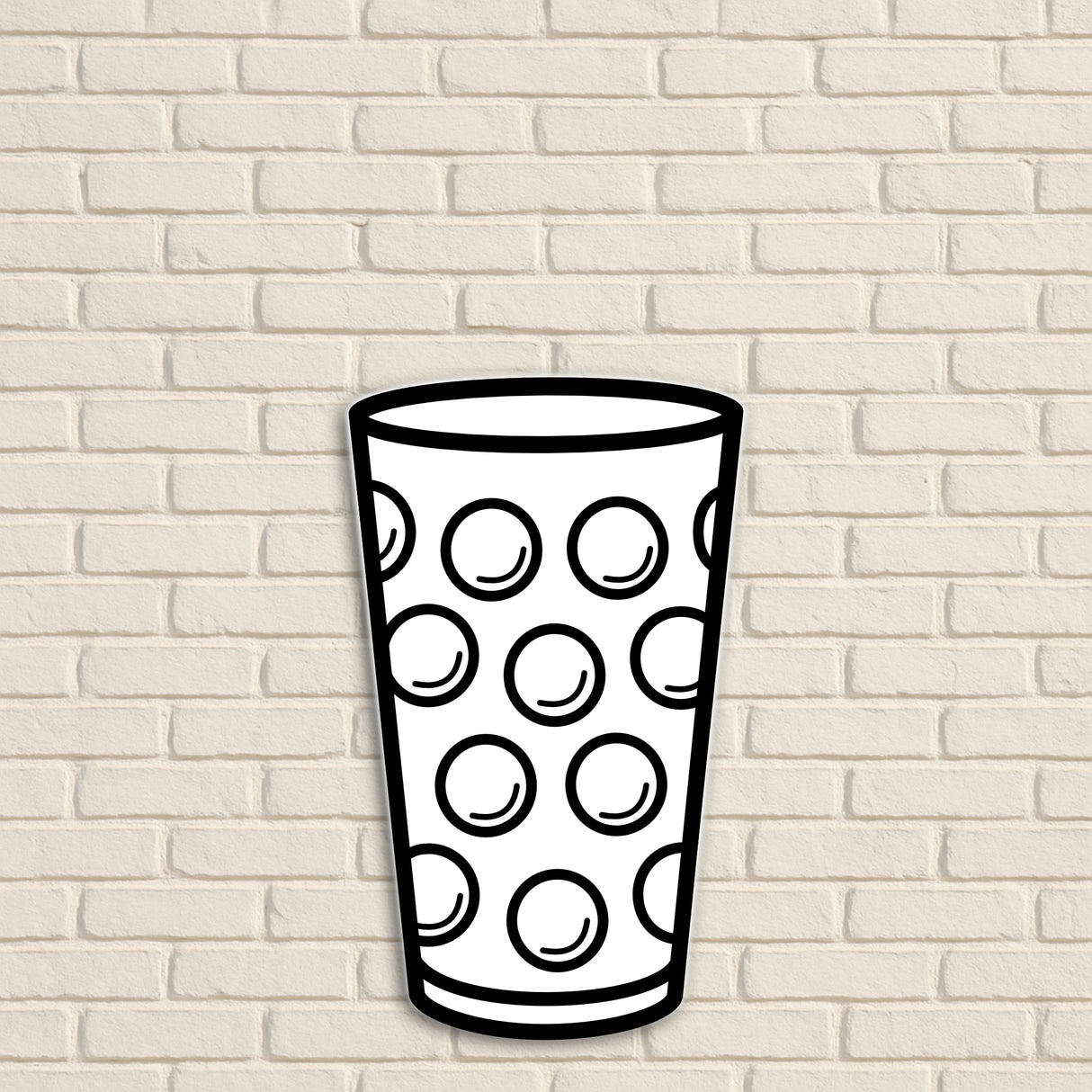 Dubbeglas Wanddeko, Weiß - Größe S (9 x 15 cm)