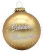 Schääne Woinachde Weihnachtskugel (gold)