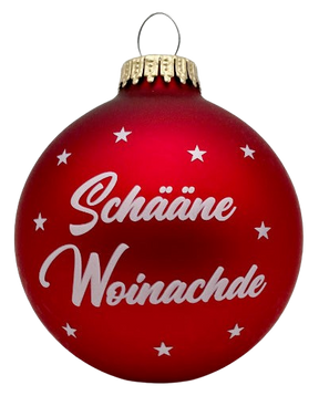 Schääne Woinachde Weihnachtskugel (rot)