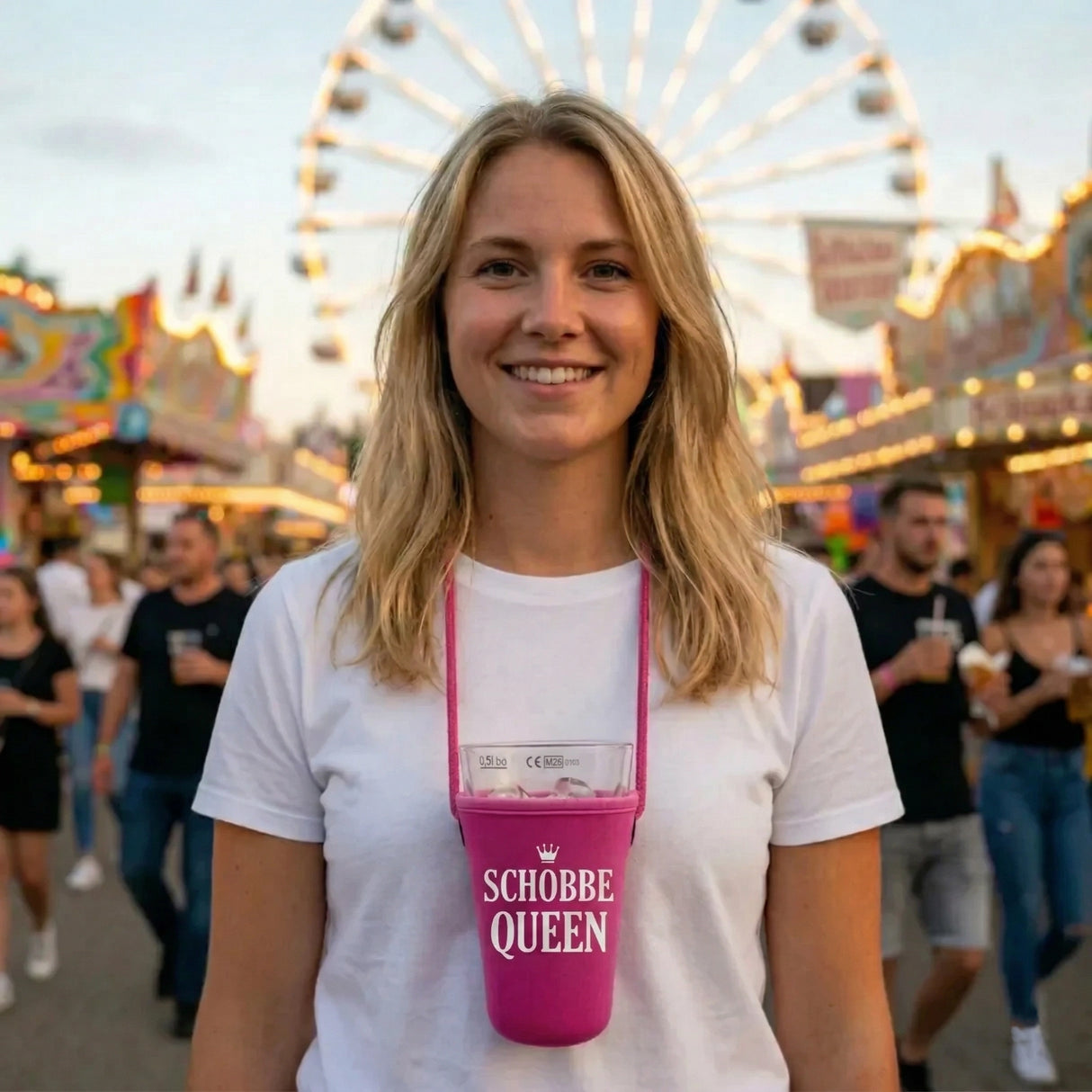 Freie Hände und voller Genuss mit dem Schobbe Queen Schorleglashalter auf dem Wurstmarkt in Bad Dürkheim