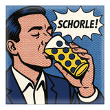 Schorle! - Magnet, mit einm Pfälzer  der aus einem Dubbeglas eine Rieslingschorle trinkt