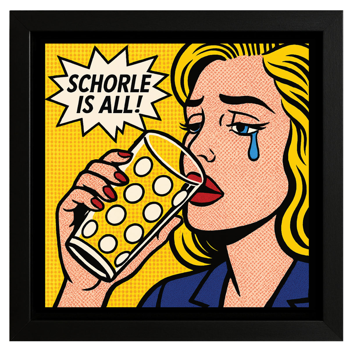 Schorle is all! (Frau) Pfalz Pop Art - Leinwand & Bilderrahmen