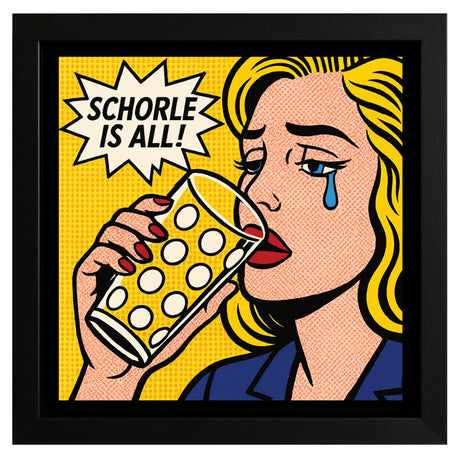 Schorle is all! (Frau) Pfalz Pop Art - Leinwand & Bilderrahmen
