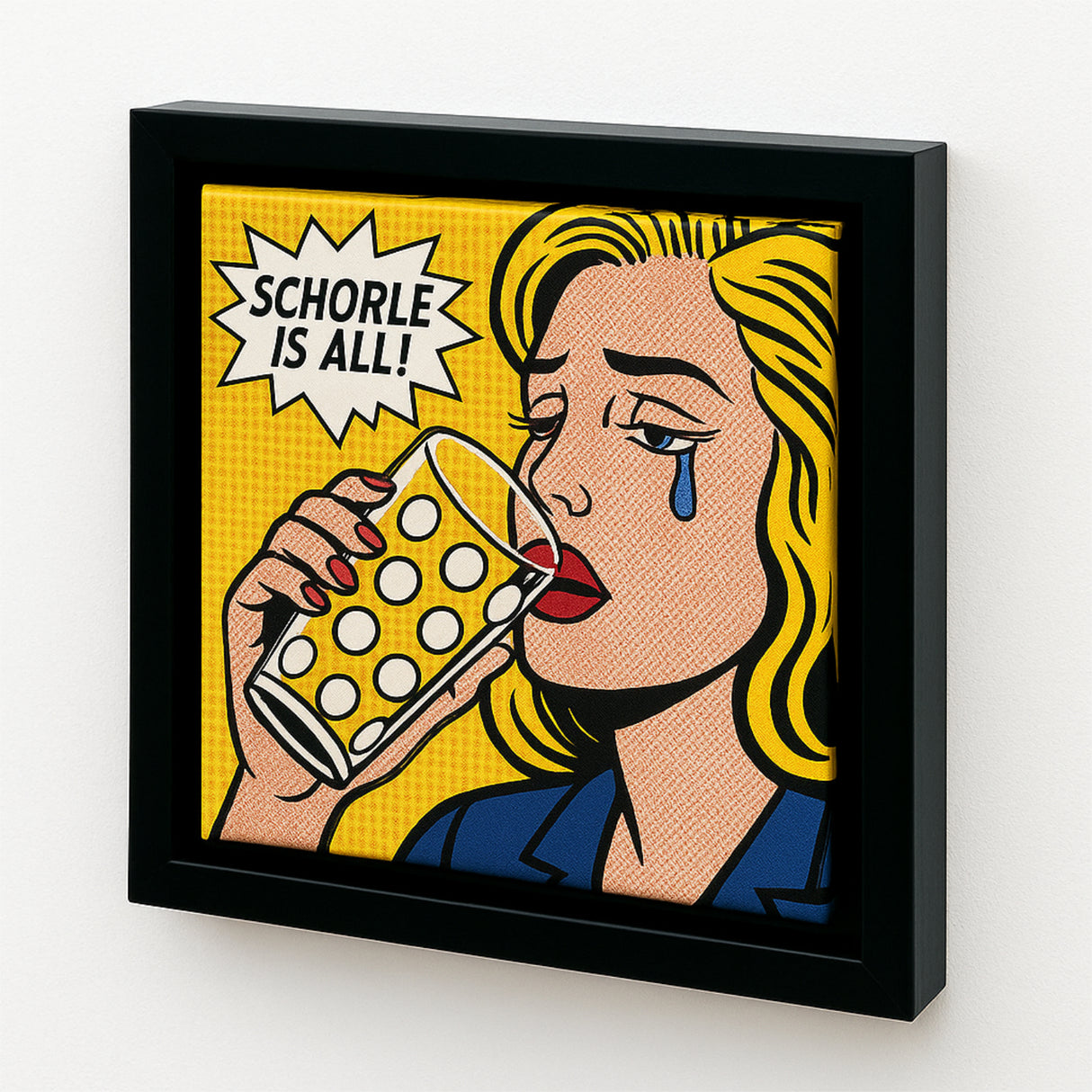 Schorle is all! (Frau) Pfalz Pop Art - Leinwand und Bilderrahmen