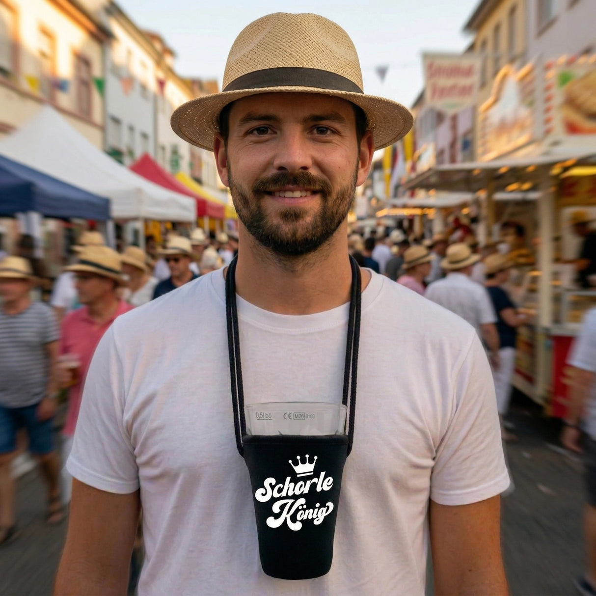 Mit dem Dubbeglashalter bist Du bereit für das Strohhutfest in Frankenthal