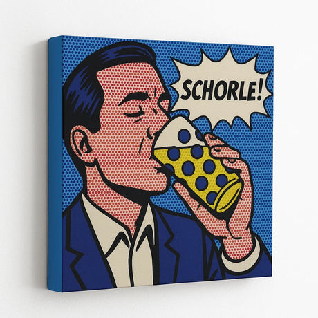 Schorle (Mann) Pfalz Pop Art - Leinwand an weißer Wand