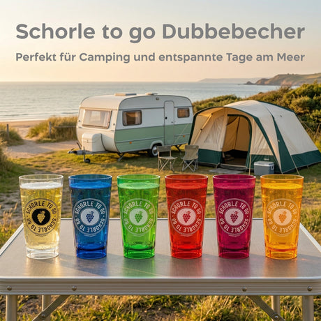  Schorle to go Dubbebecher 0,5 Liter  - Perfekt für Camping und entspannte Tage am Meer