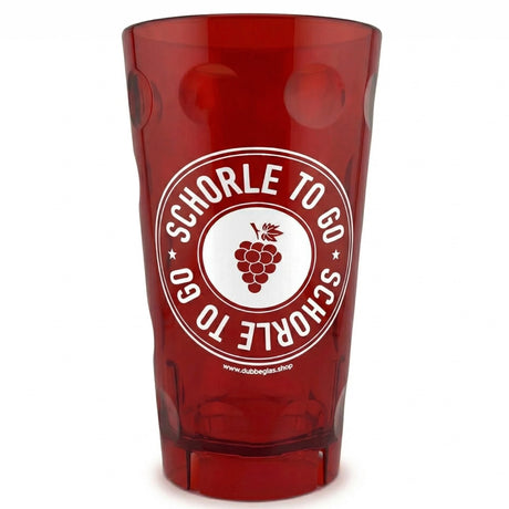 Schorle to go Dubbebecher 0,5 Liter, Rot - Plastik Dubbeglas
