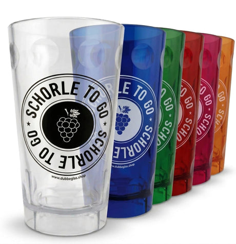 Den Schorle to go Dubbebecher 0,5 Liter gibt es in vielen verschiedenen Farben.