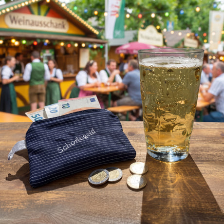 Der Winzerstoff Geldbeutel mit Stickerrei Schorlegeld