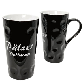 Pälzer Dubbetass 0,5 L - Dubbetasse mit Aufdruck - schwarz