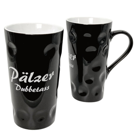 Pälzer Dubbetass 0,5 L - Dubbetasse mit Aufdruck - schwarz