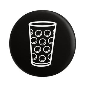 Dubbeglas Button Ø 25 mm - Schwarz