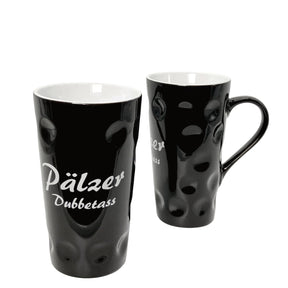 Pälzer Dubbetass 0,2 L - Dubbetasse mit Aufdruck, schwarz