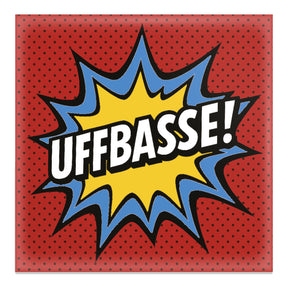 UFFBASSE! Magnet - Rot - Pfälzer Spruch (Pop Art)