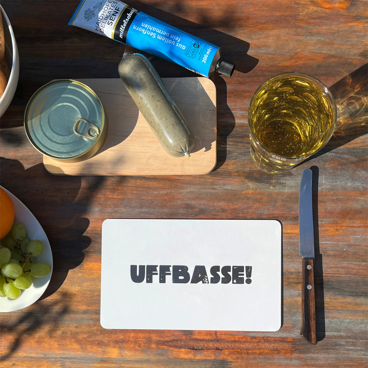 Uffbasse! Vesperbrett (weiß)