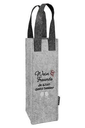 Wein & Freunde, je älter desto besser - Flaschentasche