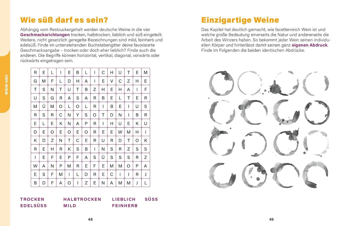 Wein Wissen in Rätseln - Rätselseite