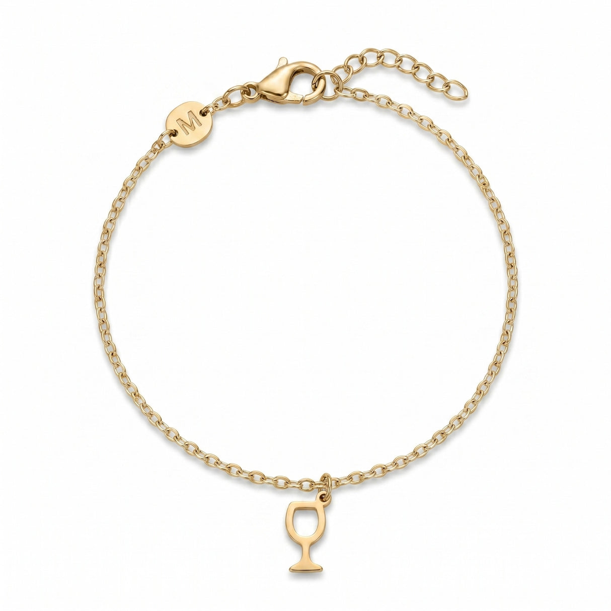 Weinglas Armband - Gold
