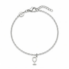 Weinglas Armband - Silber