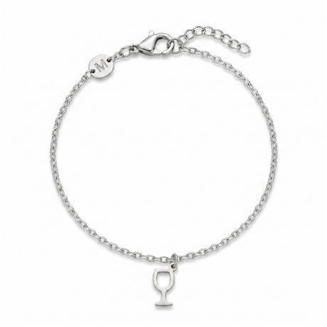 Weinglas Armband - Silber
