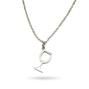 Weinglas Kette - Silber