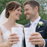 Pfälzer Brautpaar mit weißen Dubbegläsern