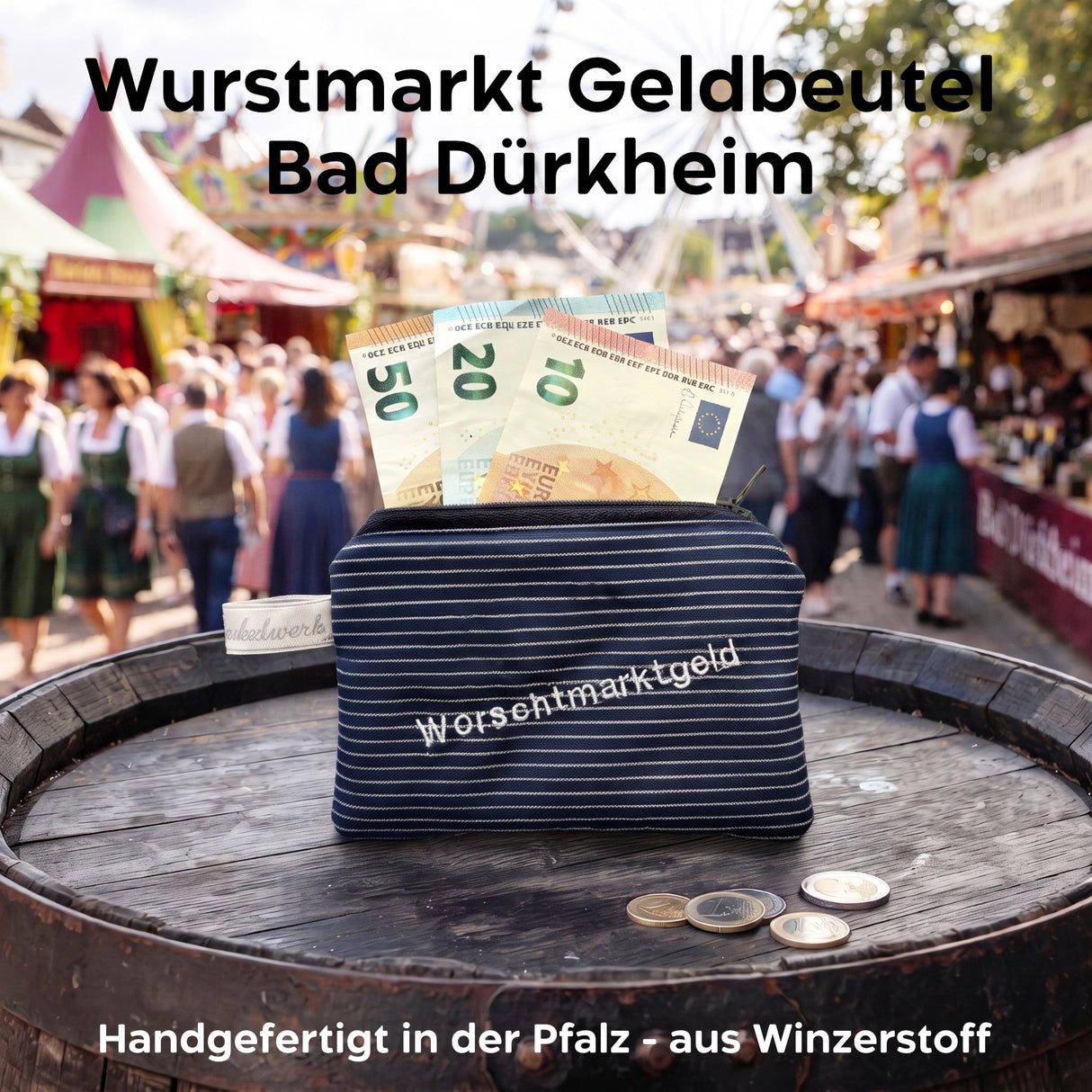 Worschtmarktgeld Geldbeutel - ideal für den Besuch auf dem Wurstmarkt in Bad Dürkheim