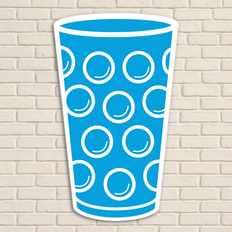Dubbeglas Wanddeko, Hellblau - Größe XL (24,5 x 40 cm)