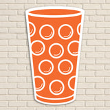 Dubbeglas Wanddeko, Orange - Größe XL (24,5 x 40 cm)