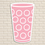 Dubbeglas Wanddeko, Rosa - Größe XL (24,5 x 40 cm)