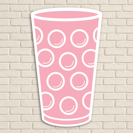 Dubbeglas Wanddeko, Rosa - Größe XL (24,5 x 40 cm)