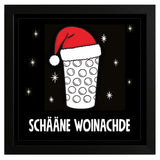 Schääne Woinachde & Dubbeglas (schwarz) - Leinwand | Bilderrahmen