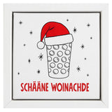 Schääne Woinachde & Dubbeglas (weiß) - Leinwand und Bilderrahmen