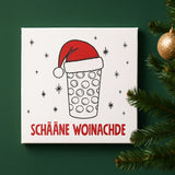 Schääne Woinachde & Dubbeglas (weiß) - Leinwand